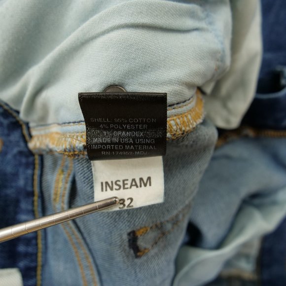 Flint and Tinder Jeans Mens 33 Blue Slim Tapered Mid Rise Medium Zip Fly - Picture 9 of 16